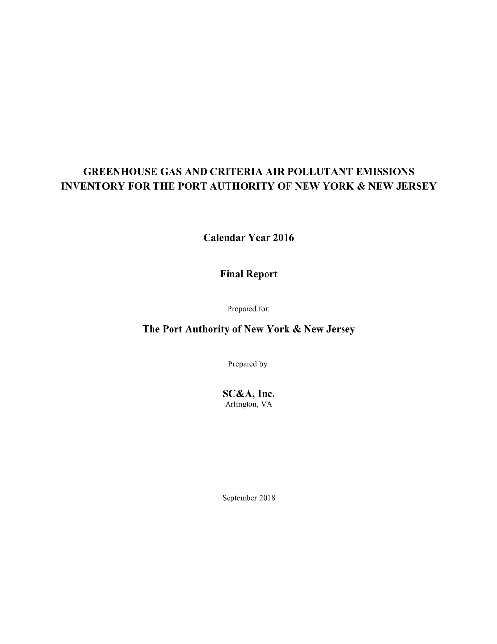 Greenhouse Gas Emission Inventory