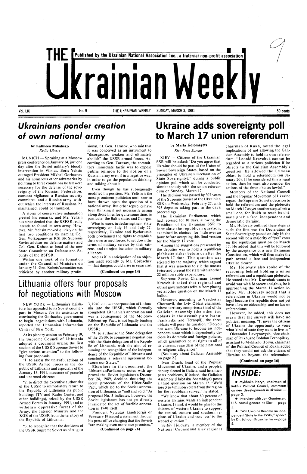 The Ukrainian Weekly 1991