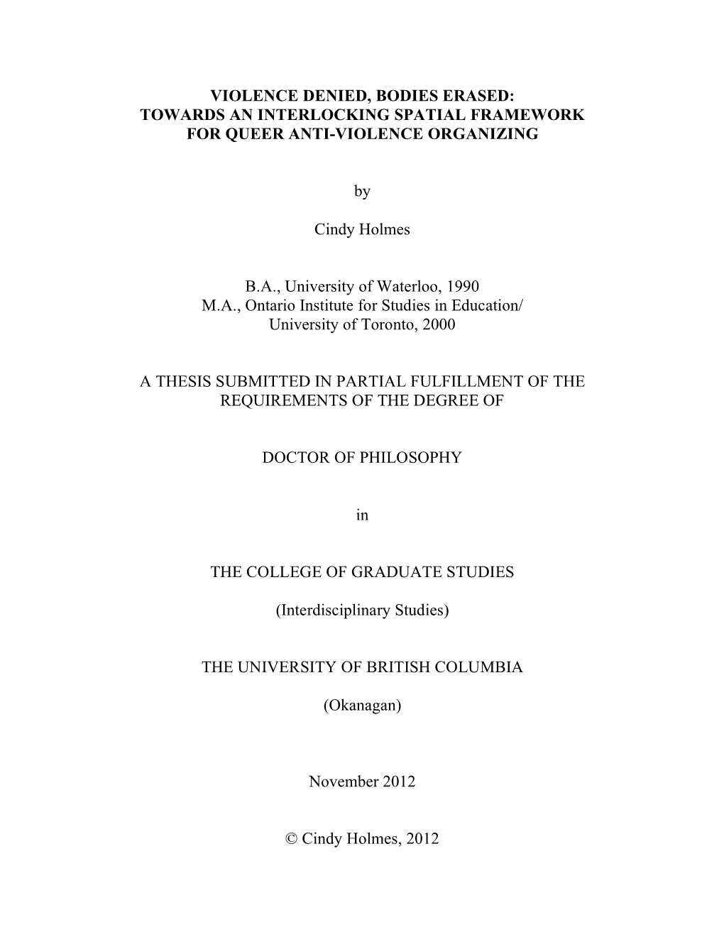 Holmes Dissertation