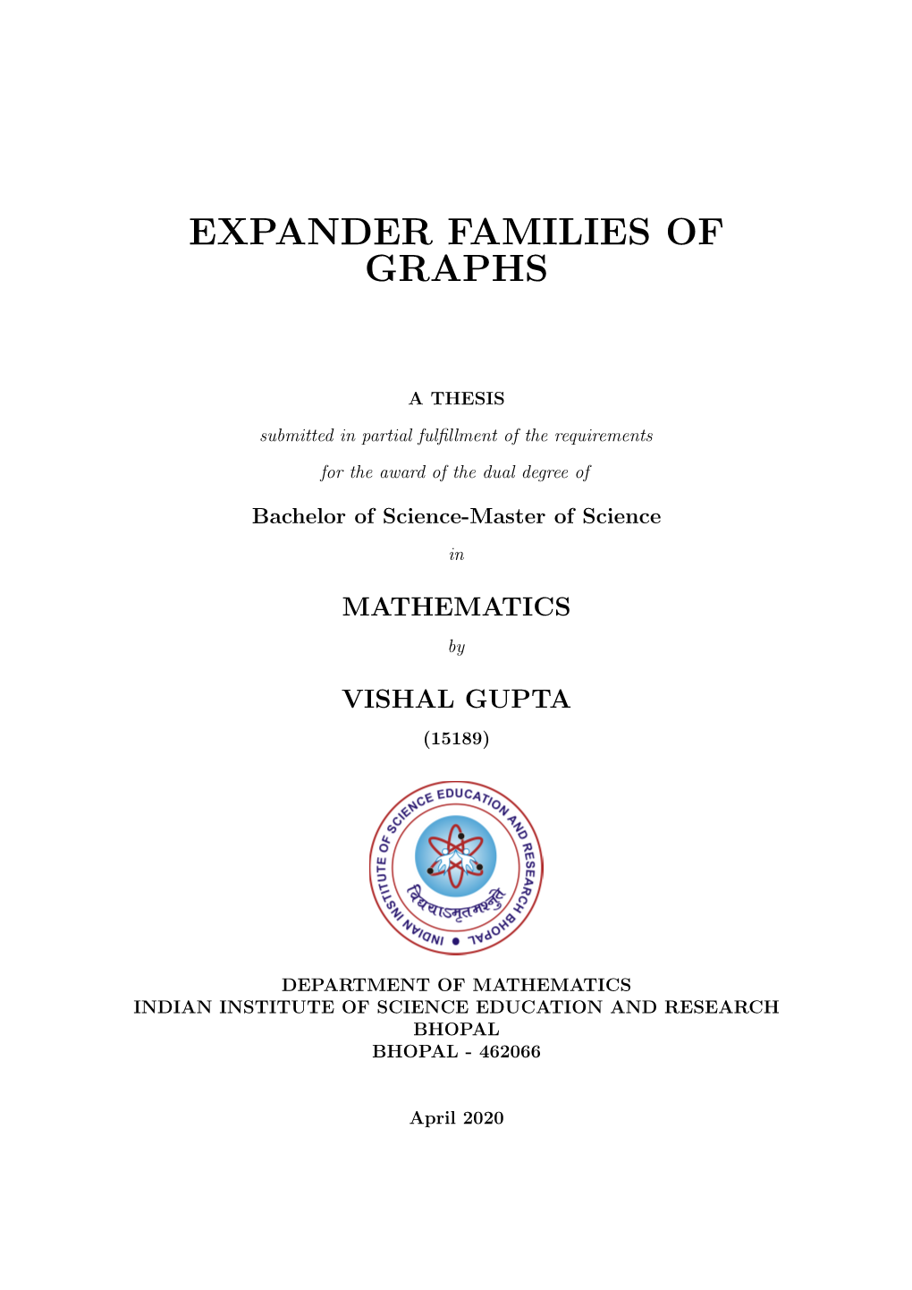 Expander Families of Graphs