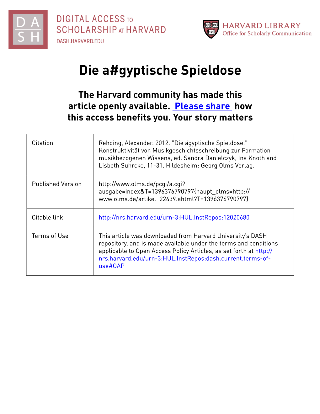 Die A#Gyptische Spieldose