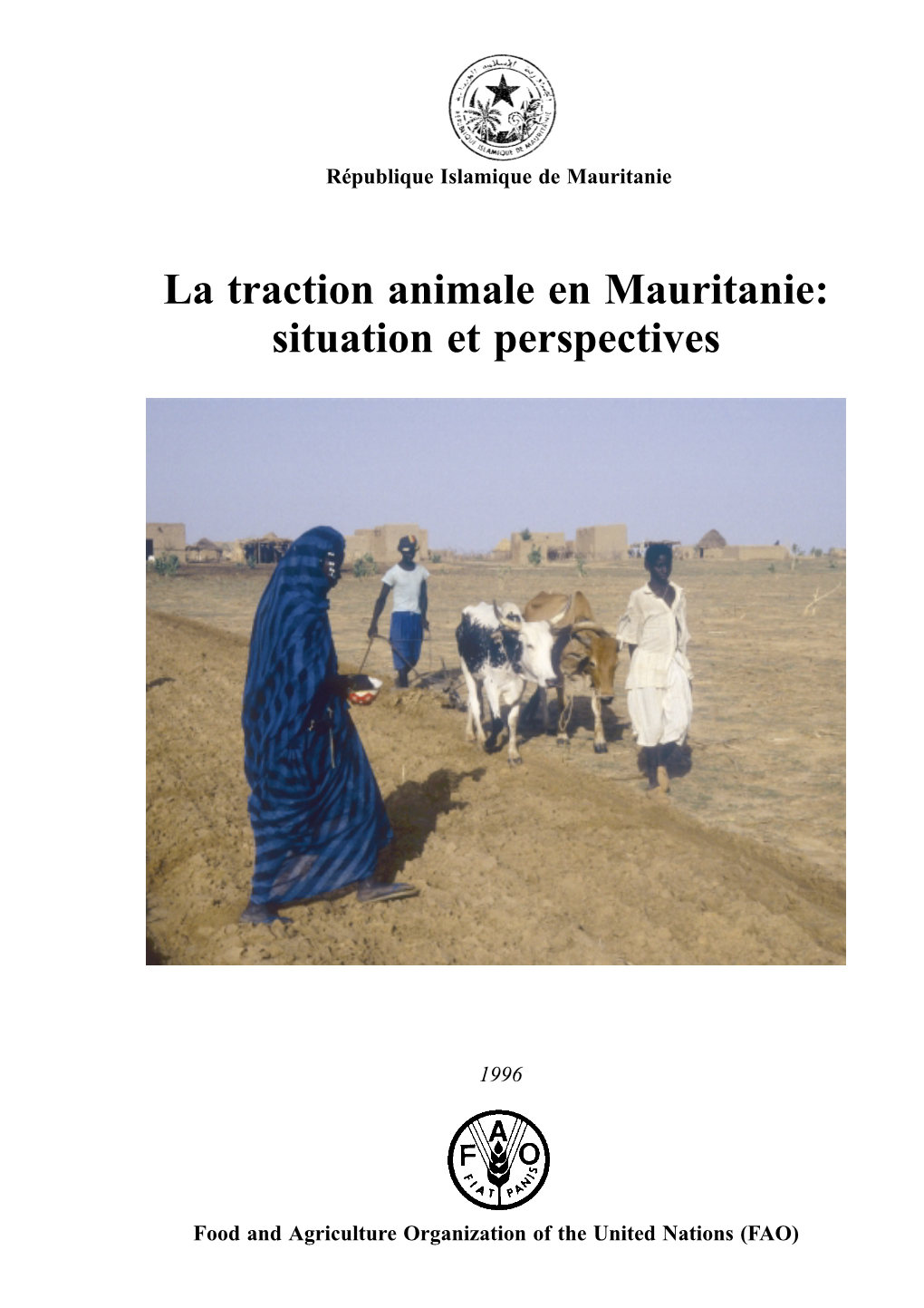 La Traction Animale En Mauritanie: Situation Et Perspectives
