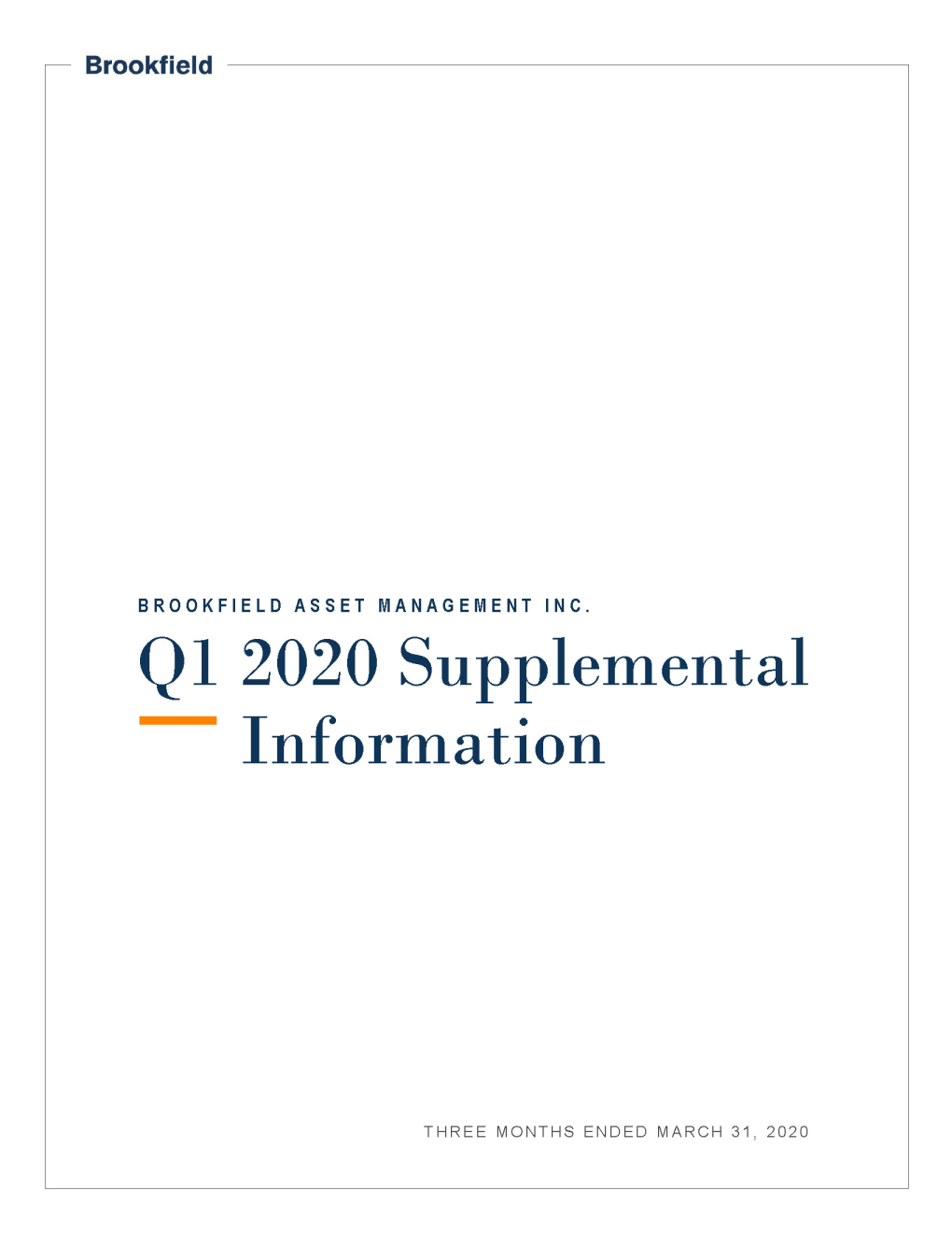 Q1 Supplemental