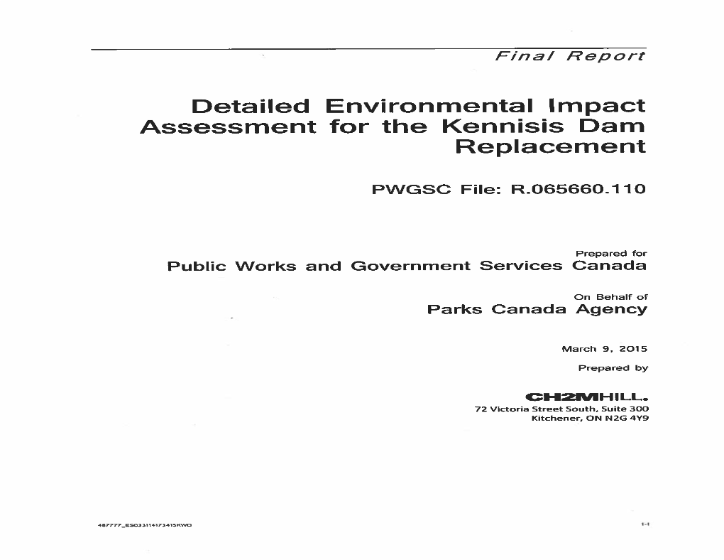 Detailed Environmental Impact Assessment for the Kennisis Dam