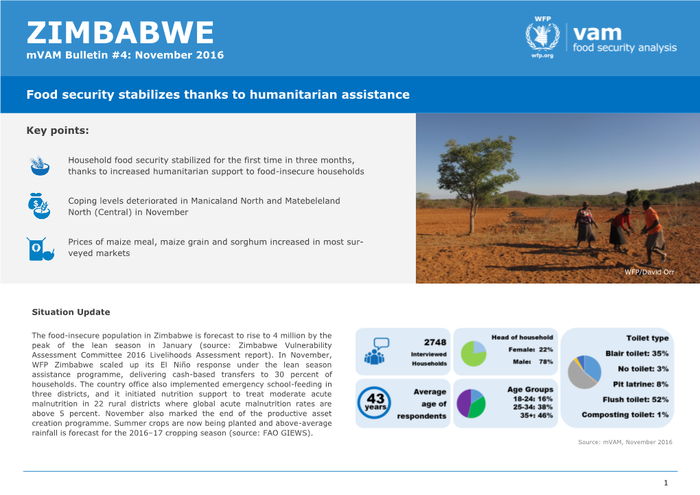 ZIMBABWE Mvam Bulletin #4: November 2016