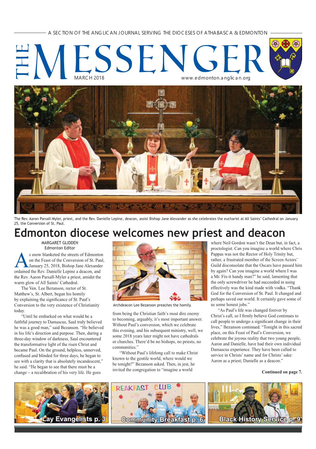 Edmonton Diocese Welcomes New Priest and Deacon MARGARET GLIDDEN Where Neil Gordon Wasn’T the Dean But, in Fact, a Edmonton Editor Proctologist