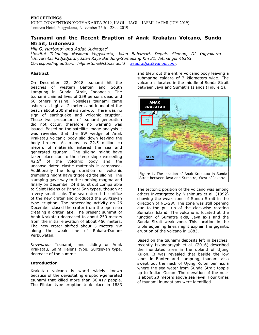 Tsunami and the Recent Eruption of Anak Krakatau Volcano, Sunda Strait, Indonesia Hill G