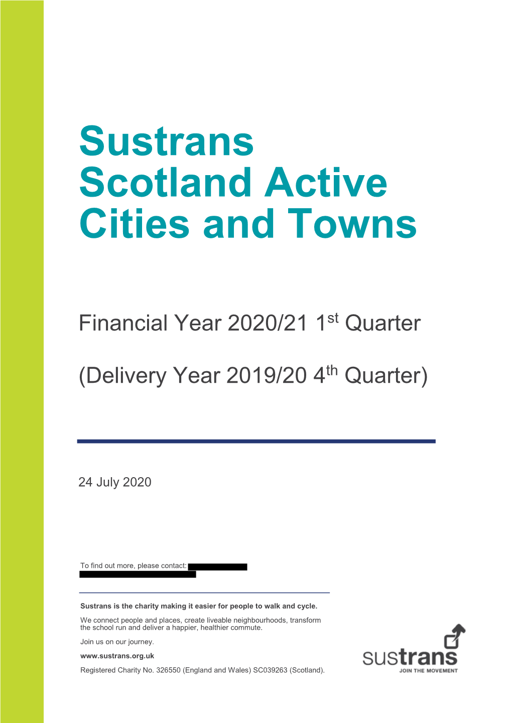 Sustrans Scotland Active Cities and Towns