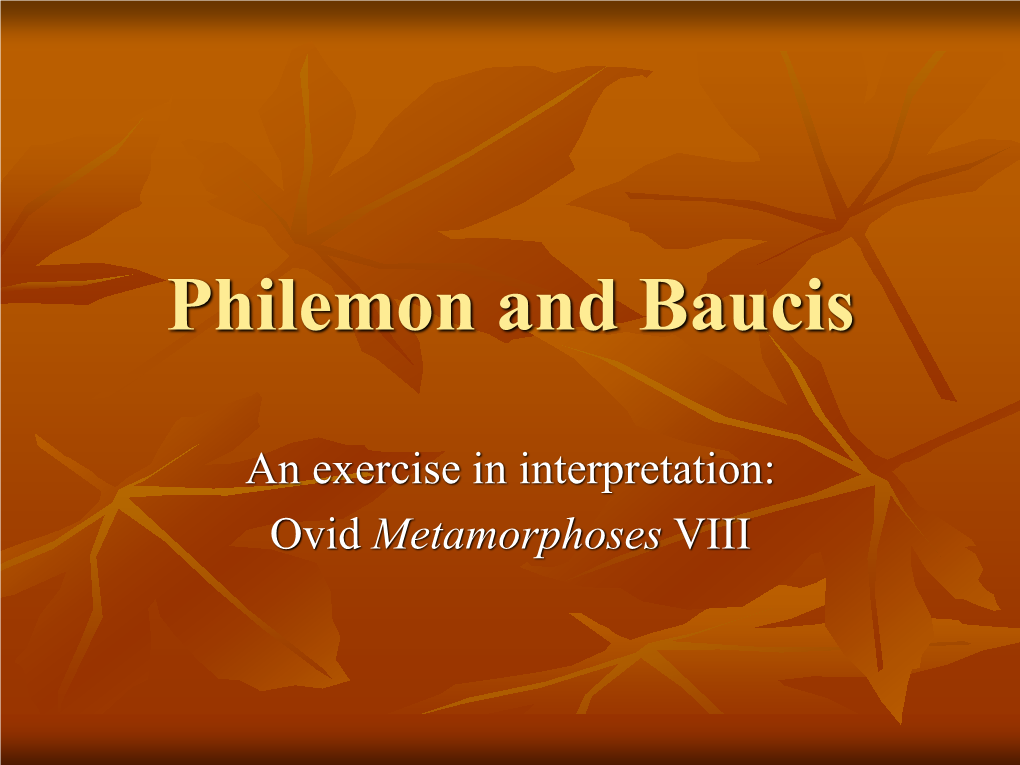 Philemon and Baucis