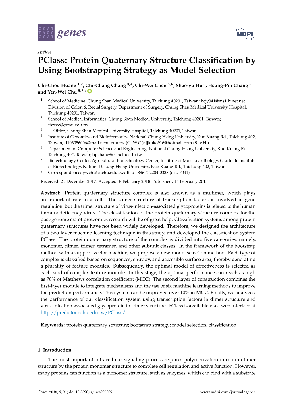 Protein Quaternary Structure Classification By