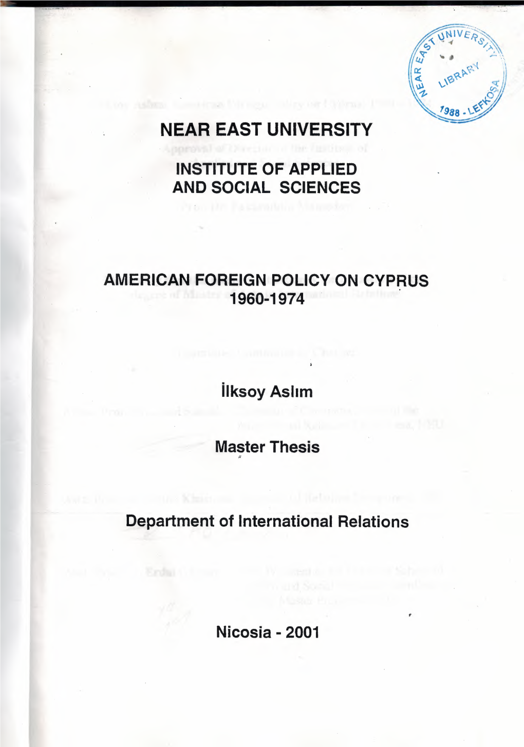 1960-1974 Ilksoy Ashm Master Thesis