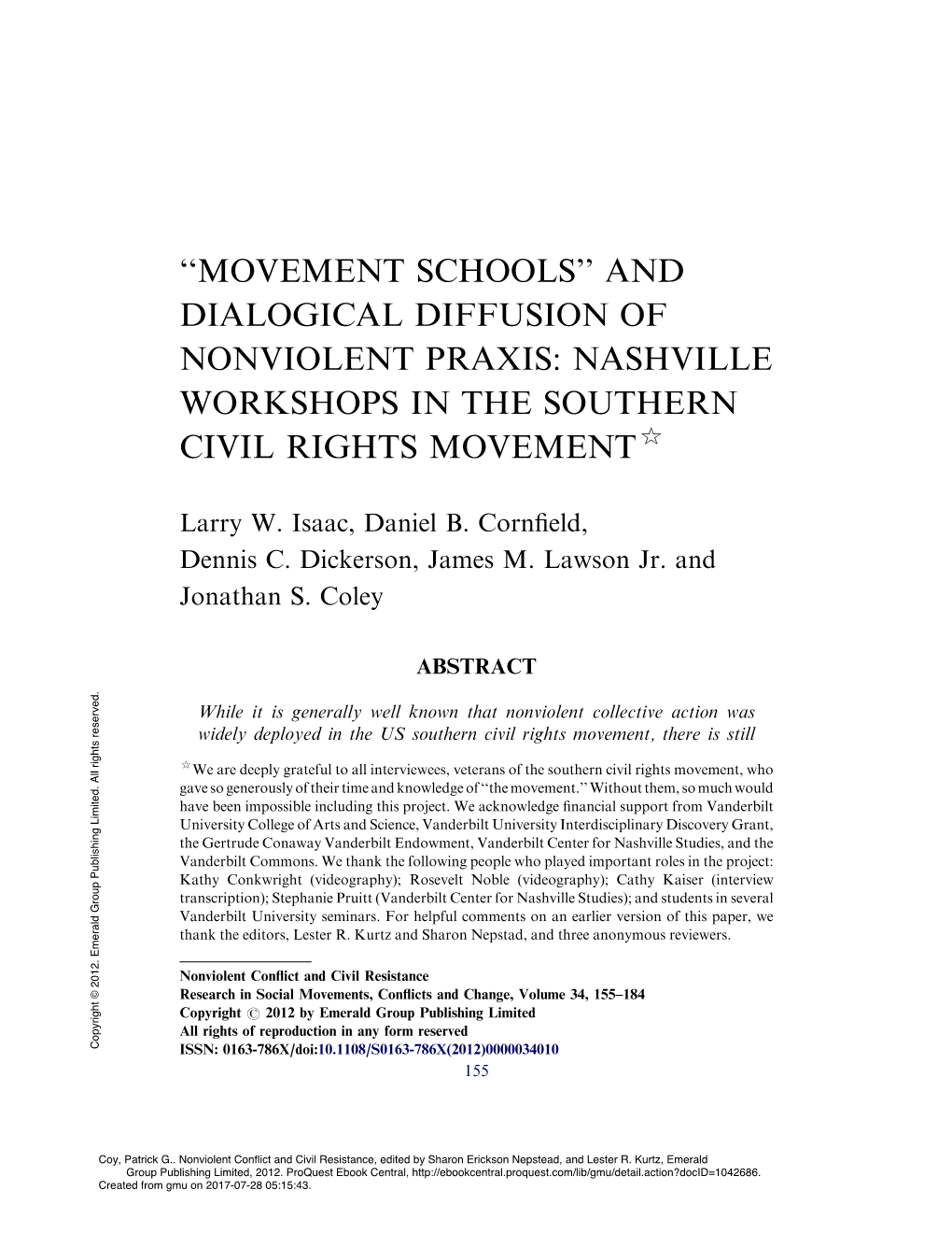 ''Movement Schools'' and Dialogical Diffusion Of