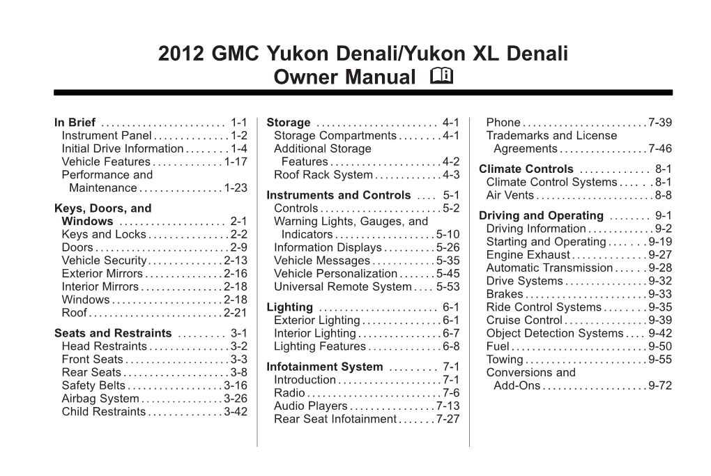 Denali Owner's Manual