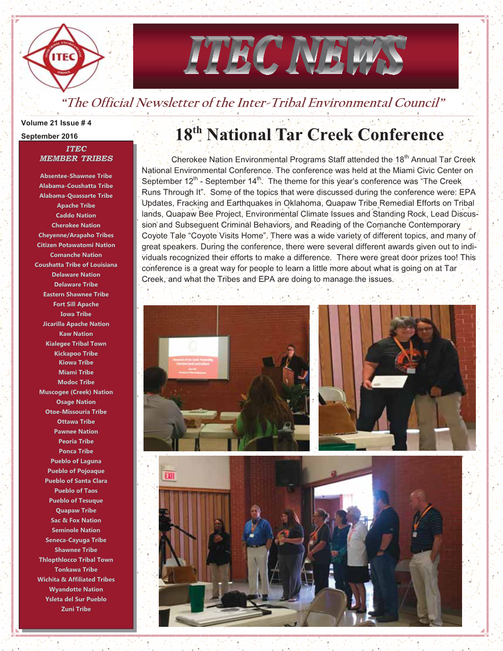 18Th National Tar Creek Conference