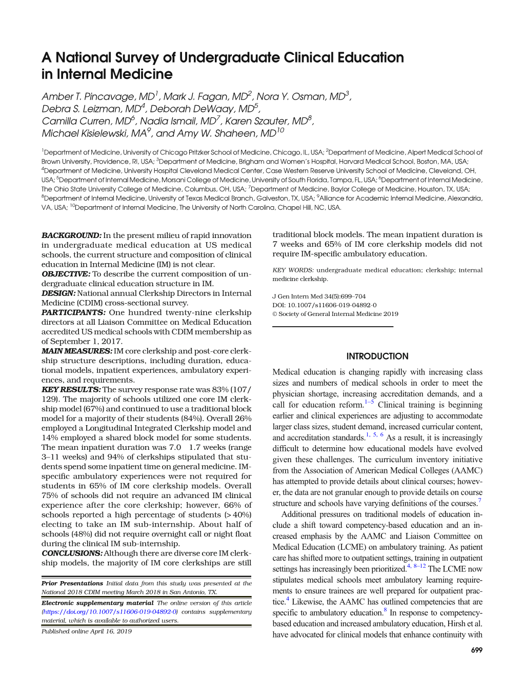 Downloaded to a Vey Committee Surveyed Members About the Structure of Local Network Drive Accessible Only to MK, and Then Deleted Clinical IM Education in 2017