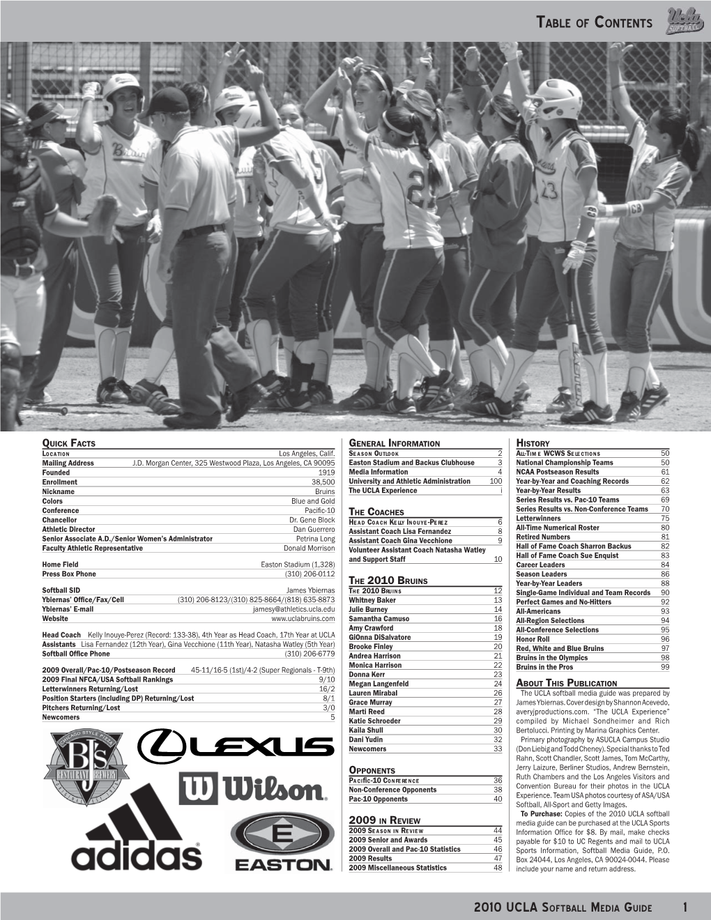 1 2010 Ucla Softball Media Guide
