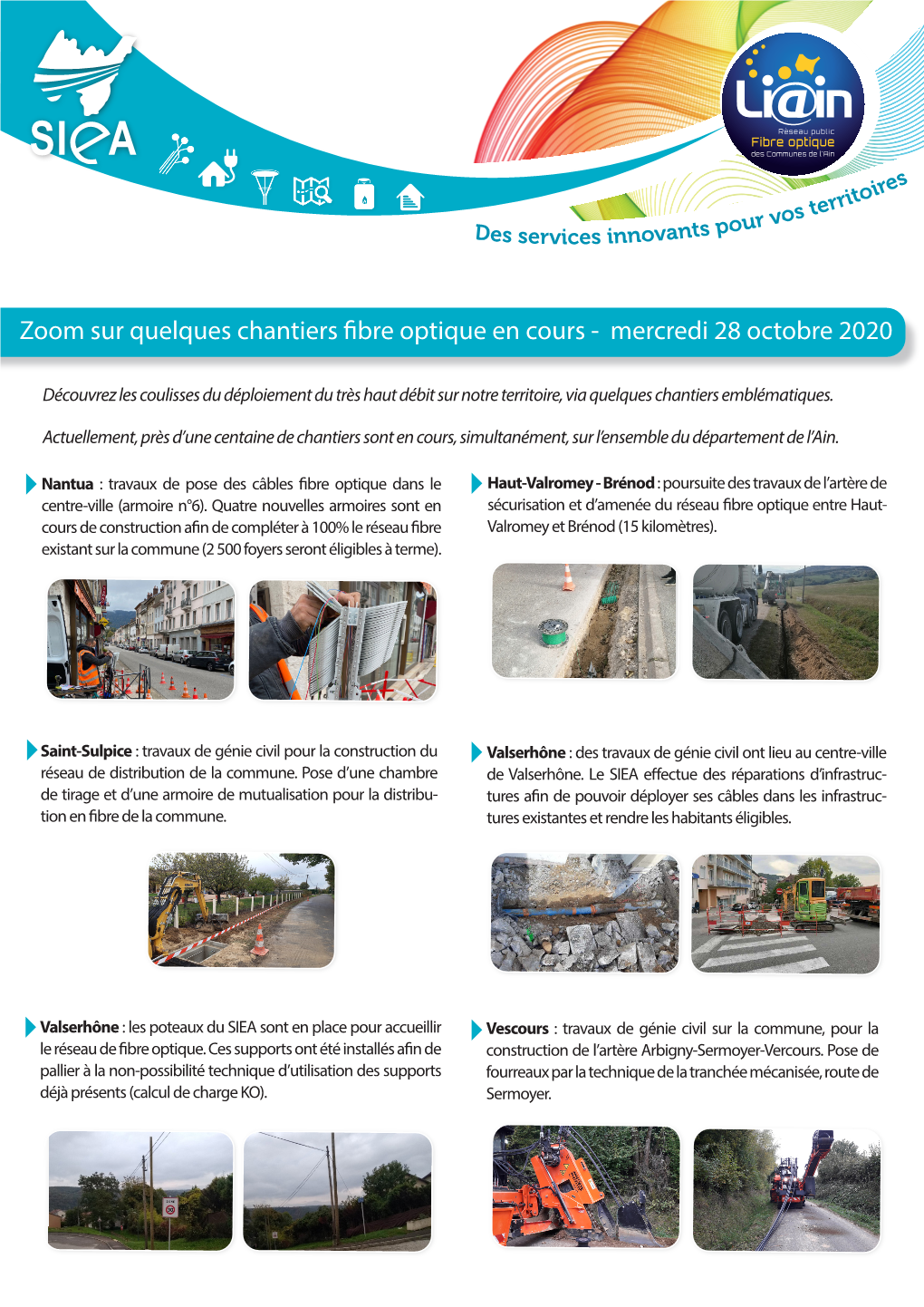 Zoom Sur Quelques Chantiers Fibre Optique En Cours - Mercredi 28 Octobre 2020