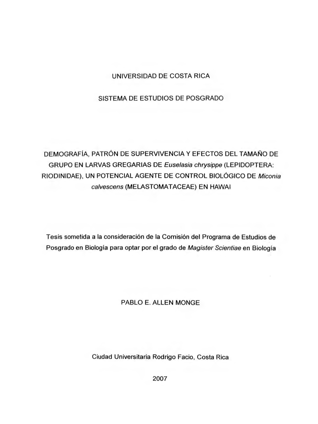 Universidad De Costa Rica Sistema De Estudios De