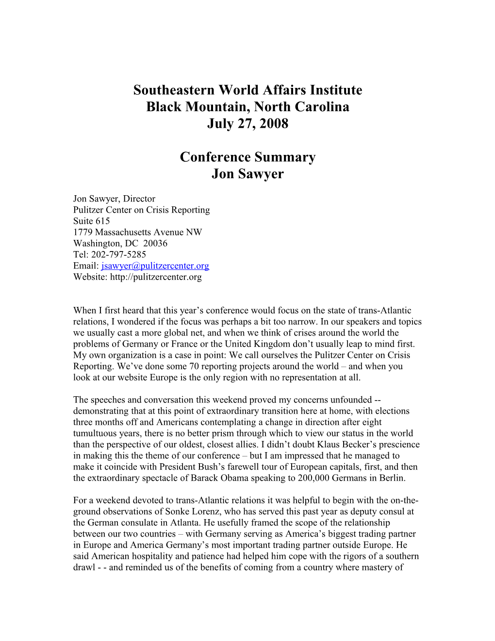 Southeastern World Affairs Institute