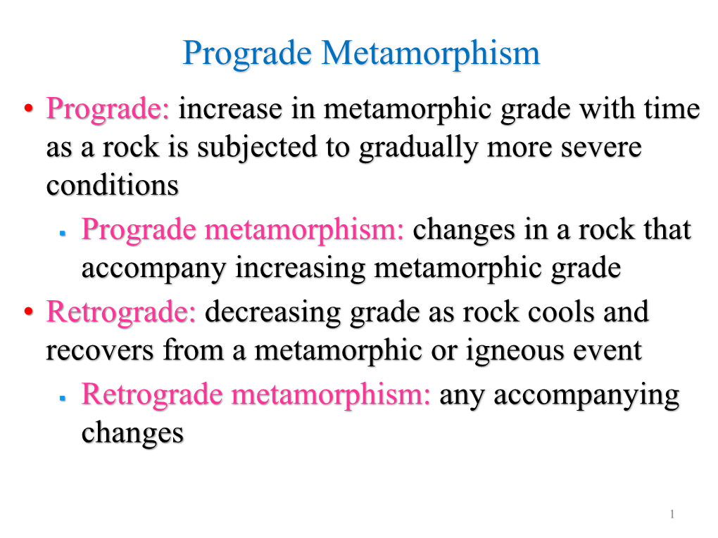 Chapter 22: Classification of Metamorphic Rocks