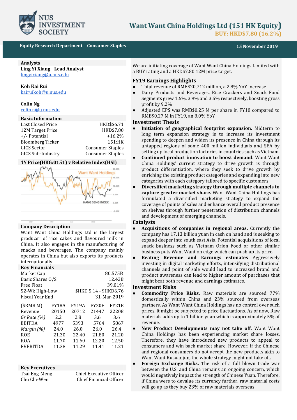 Want Want China Holdings Ltd (151 HK Equity)