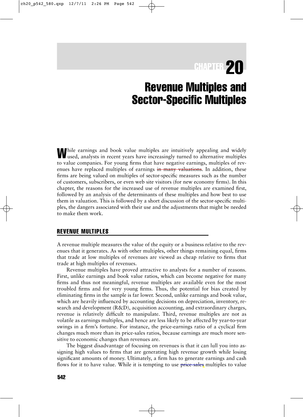 Revenue Multiples and Sector-Specific Multiples