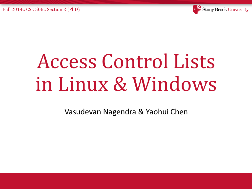 Access Control Lists in Linux & Windows