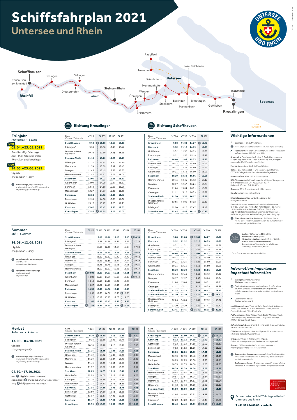 Schiffsfahrplan 2021 360° Communicate Schmizz Untersee Und Rhein