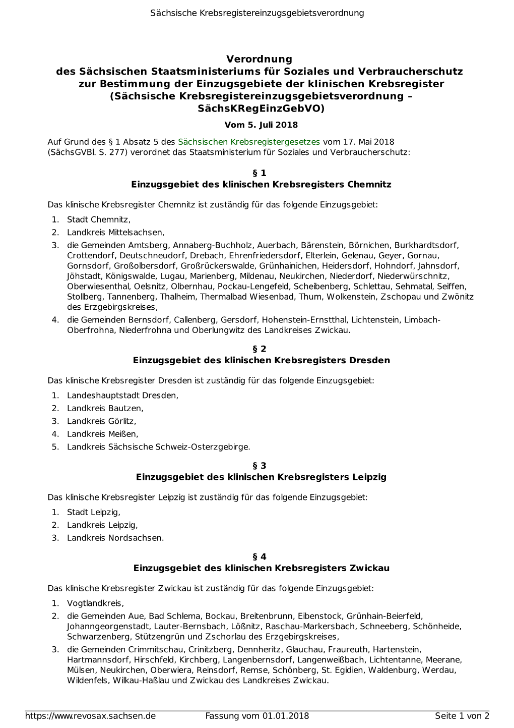 Verordnung Des Sächsischen Staatsministeriums Für Soziales Und