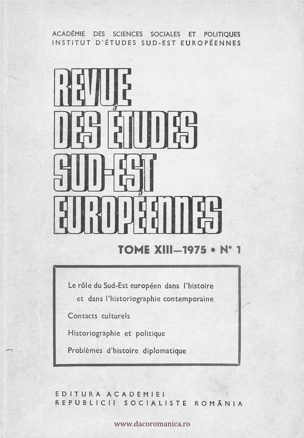 Tome Xiii 1975 N° 1