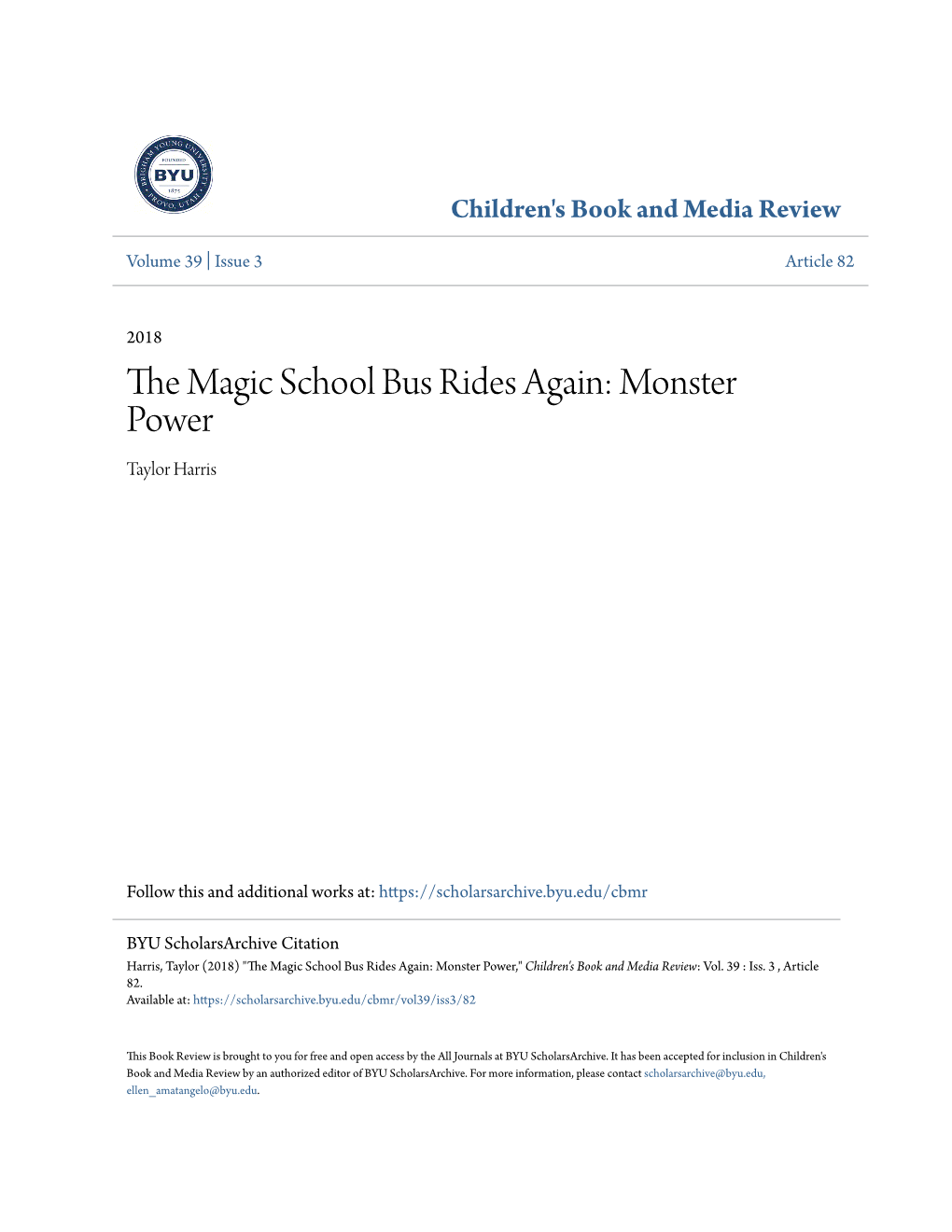 The Magic School Bus Rides Again: Monster Power