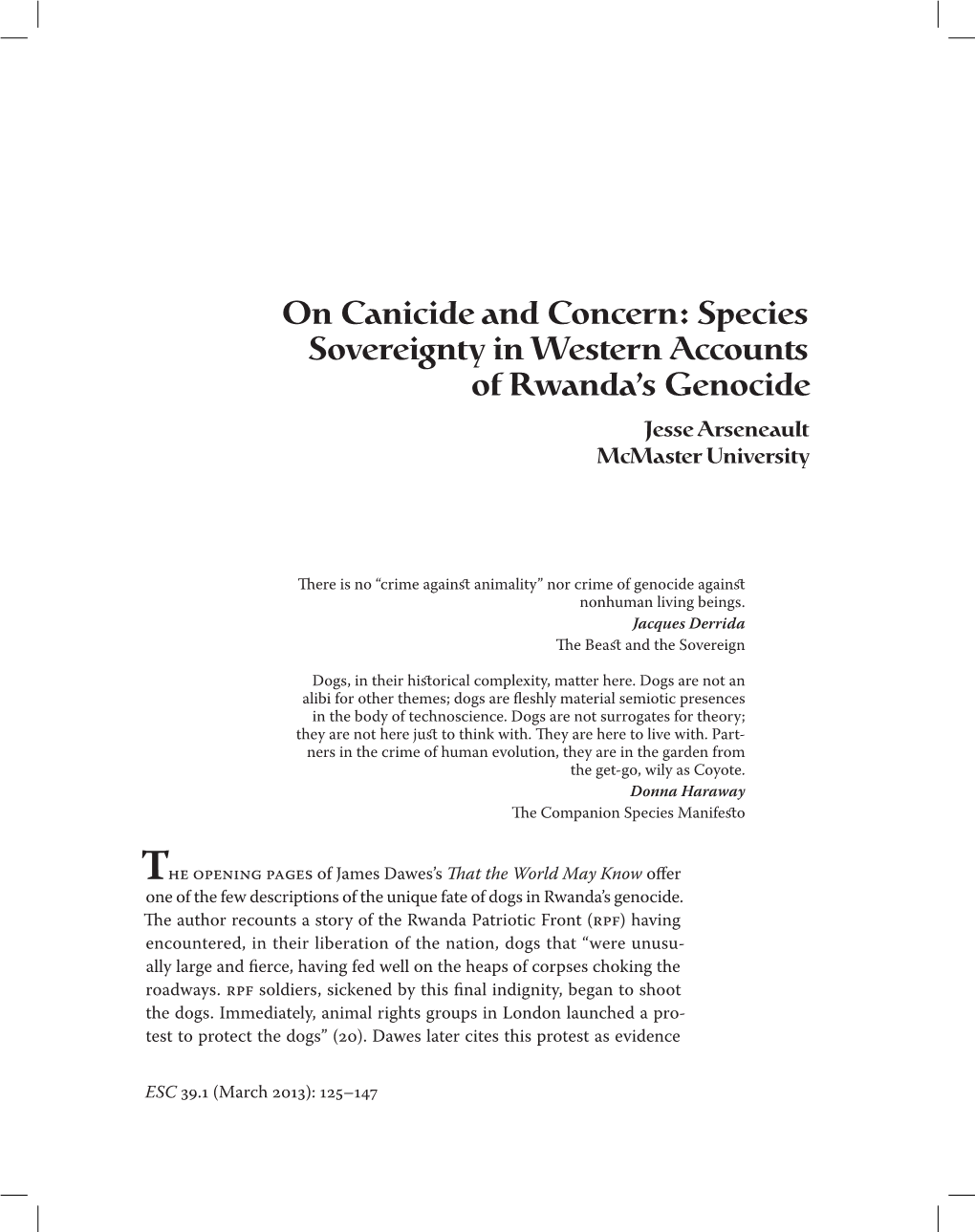 Species Sovereignty in Western Accounts of Rwanda's Genocide