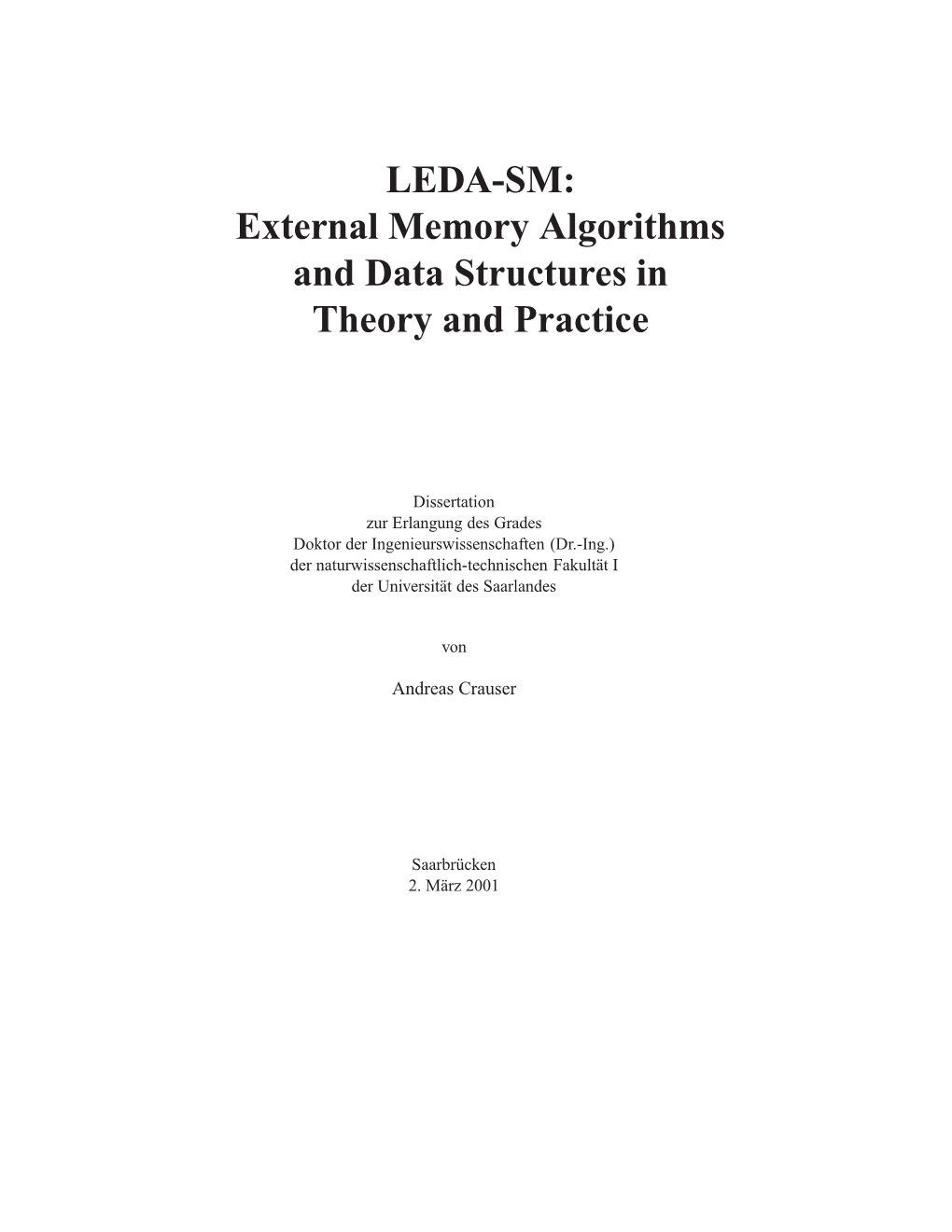 External Memory Algorithms and Data Structures in Theory and Practice