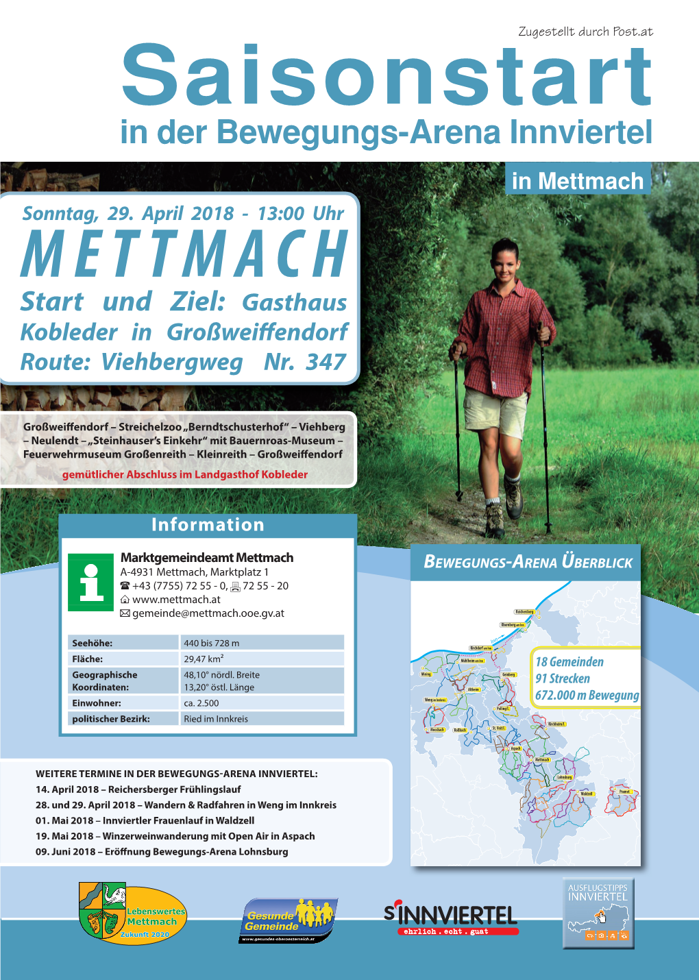 METTMACH Start Und Ziel: Gasthaus Kobleder in Großwei Endorf Route: Viehbergweg Nr