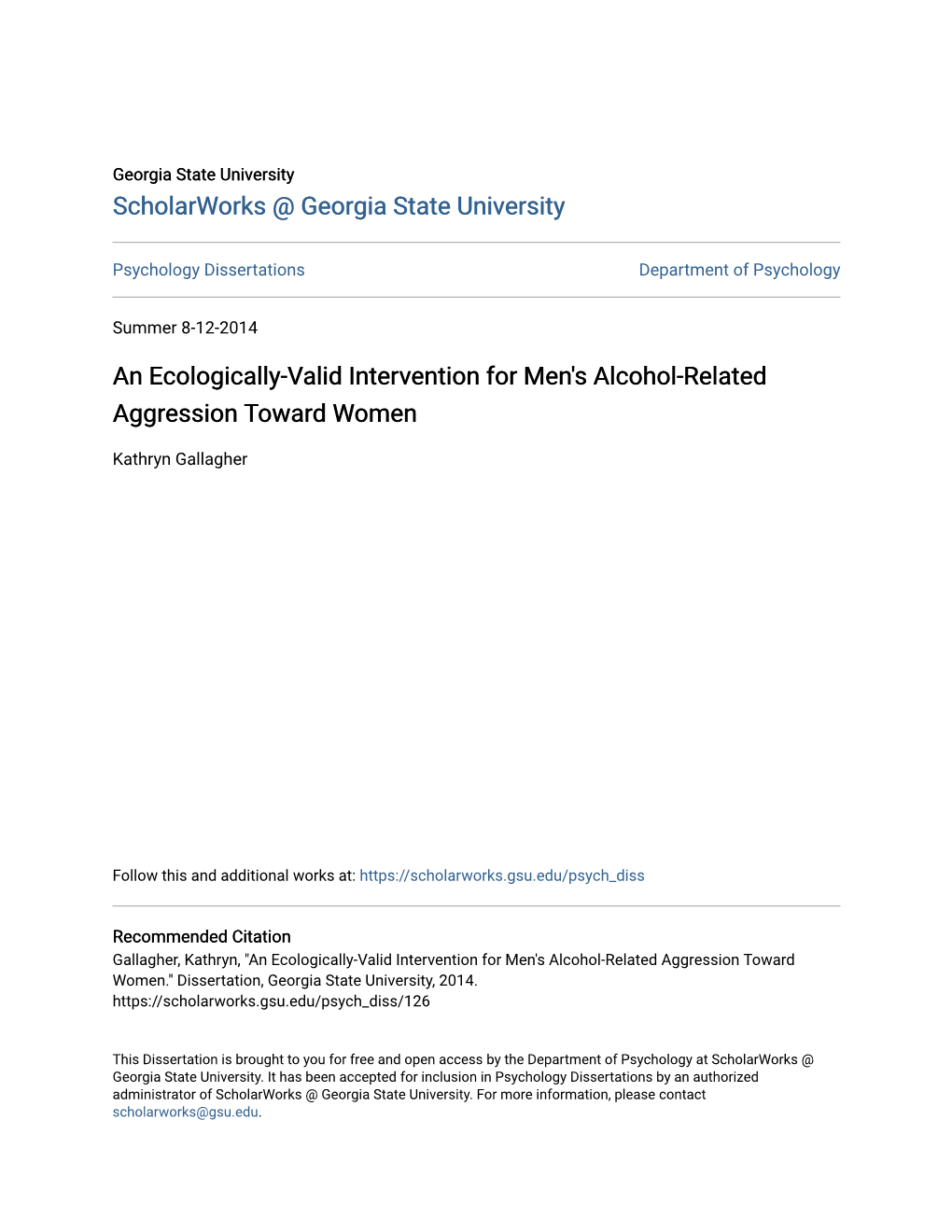 An Ecologically-Valid Intervention for Men's Alcohol-Related Aggression Toward Women