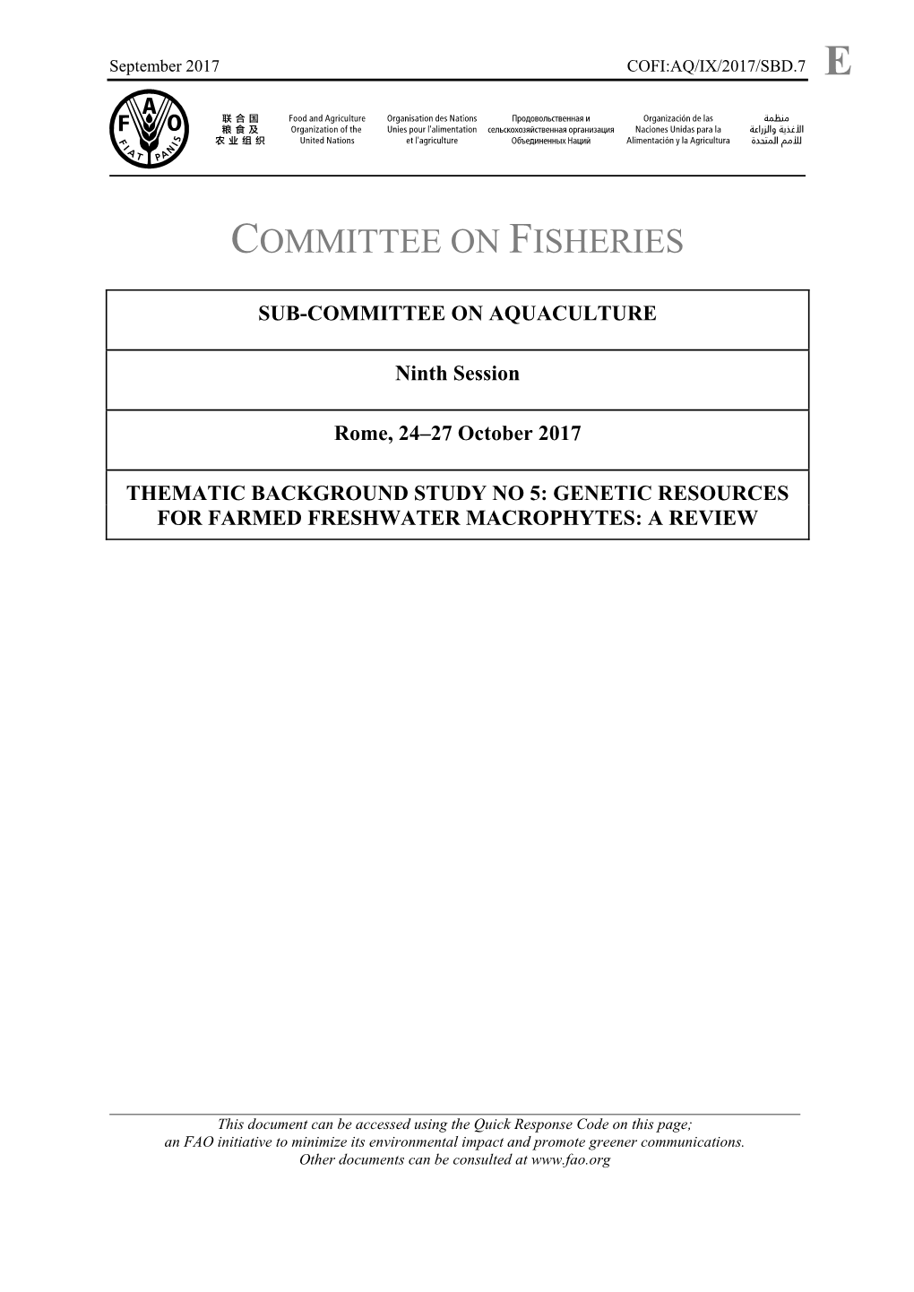 Committee on Fisheries