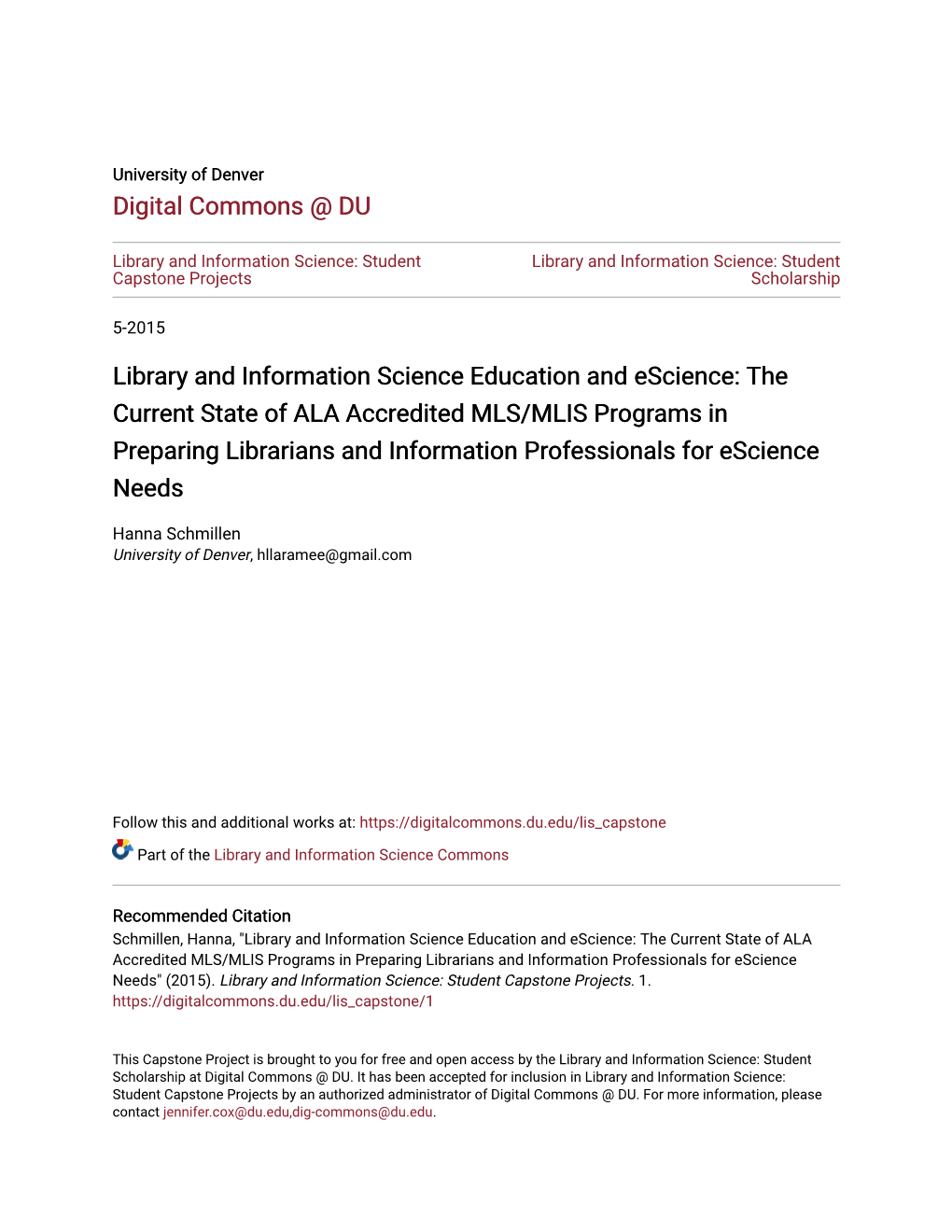 Library and Information Science Education