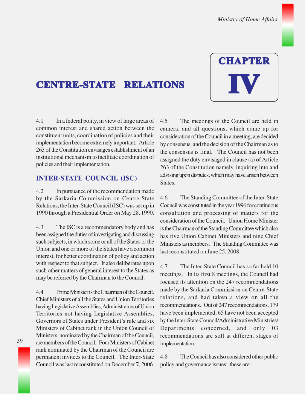 Centre-State Relations Iviv