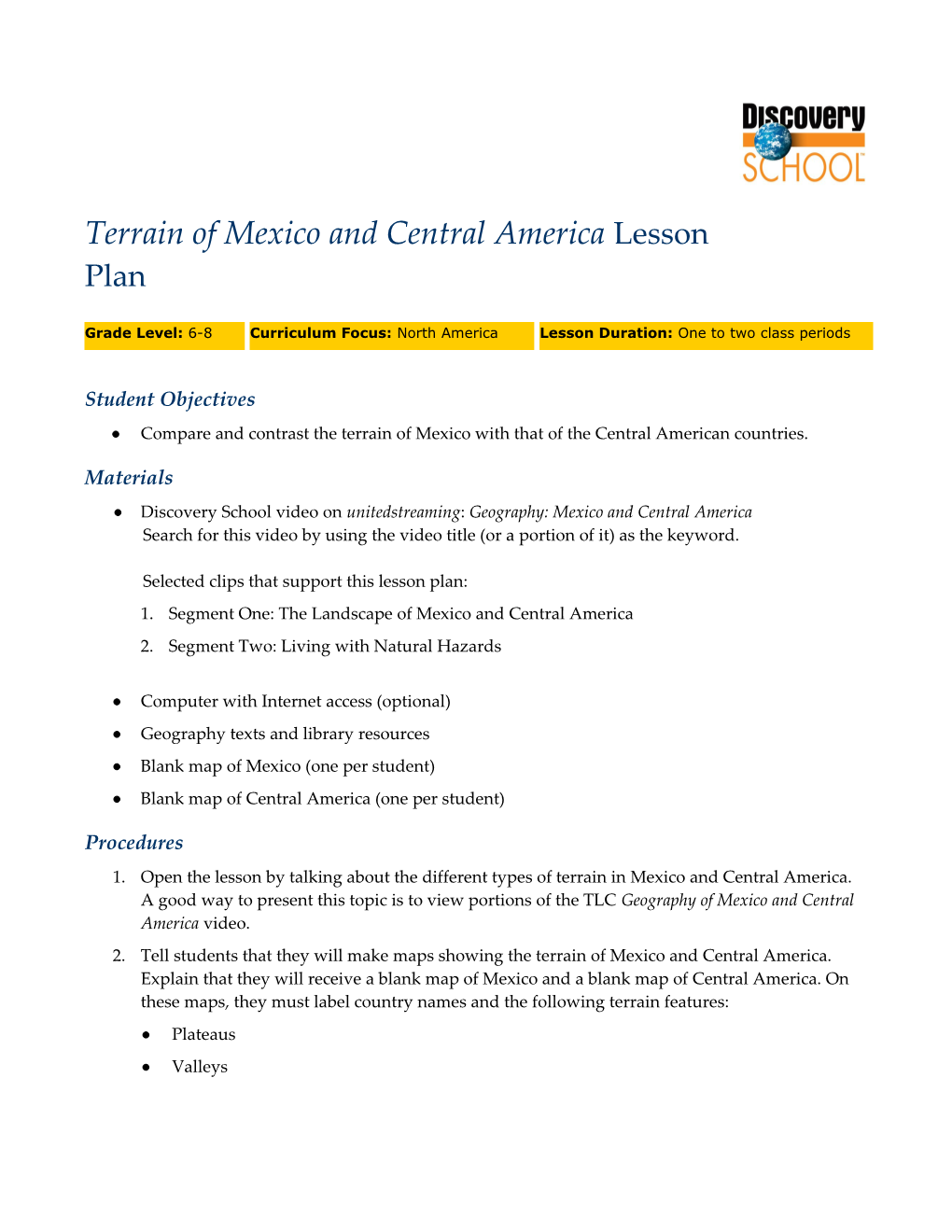 Terrain of Mexico and Central America 2