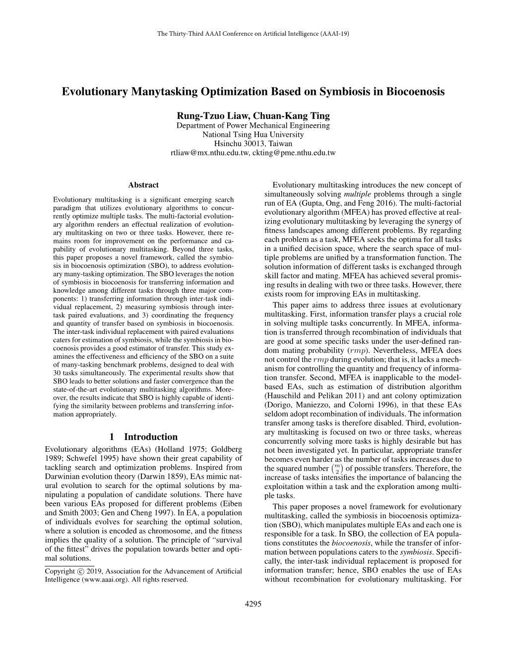 Evolutionary Manytasking Optimization Based on Symbiosis in Biocoenosis