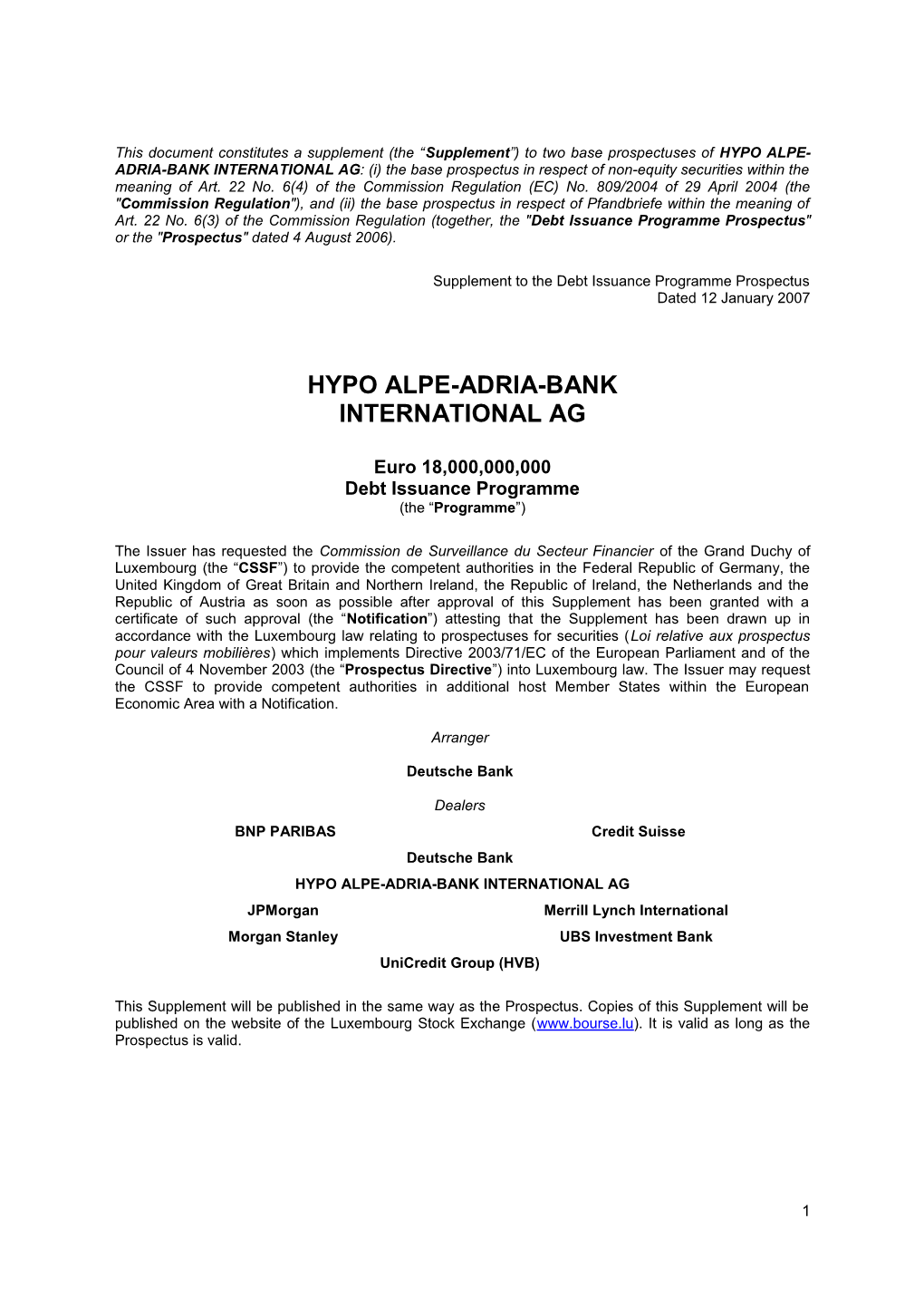 Hypo Alpe-Adria-Bank International Ag