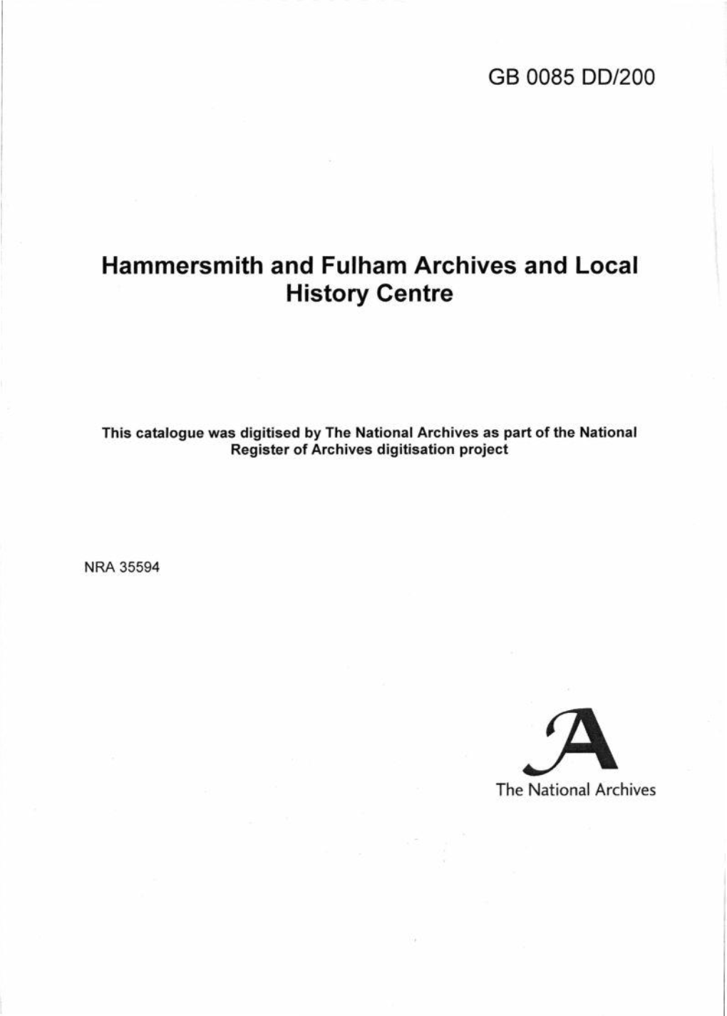 Hammersmith and Fulham Archives and Local History Centre