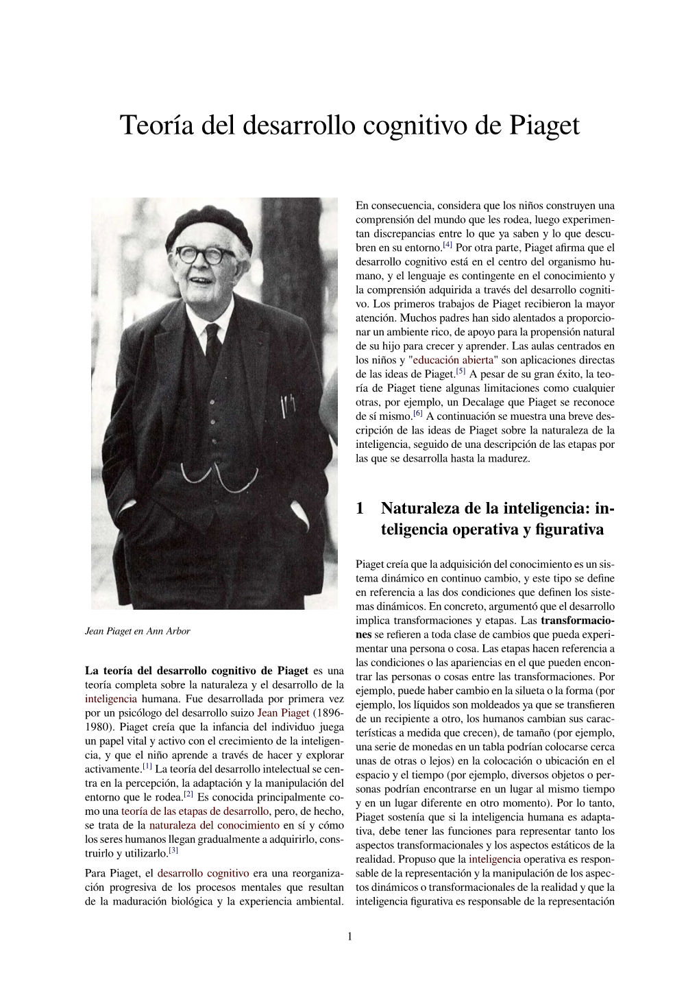 Teoría Del Desarrollo Cognitivo De Piaget