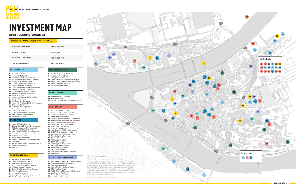 INVESTMENT MAP RIDGE AVE 2021 | SECOND QUARTER 16 DAVID MCCULLOUGH BRIDGE STOCKTON AVE 70 S COMMONS Investments from January 2011 – April 2021 75