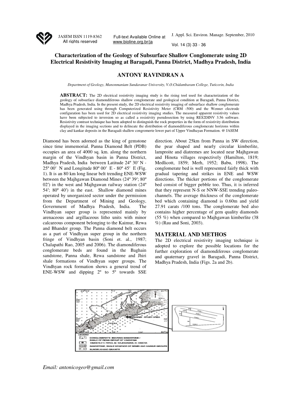 Characterization of the Geology of Subsurface Shallow Conglomerate Using 2D Electrical Resistivity Imaging at Baragadi, Panna District, Madhya Pradesh, India