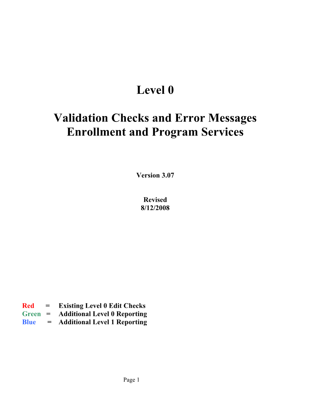 Validation Checks and Error Messages