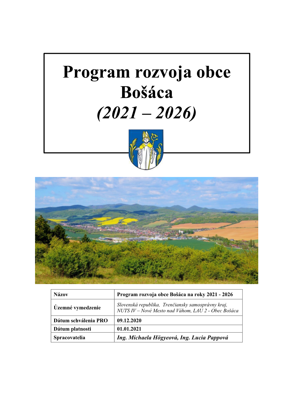 Program Rozvoja Obce Bošáca (2021 – 2026)