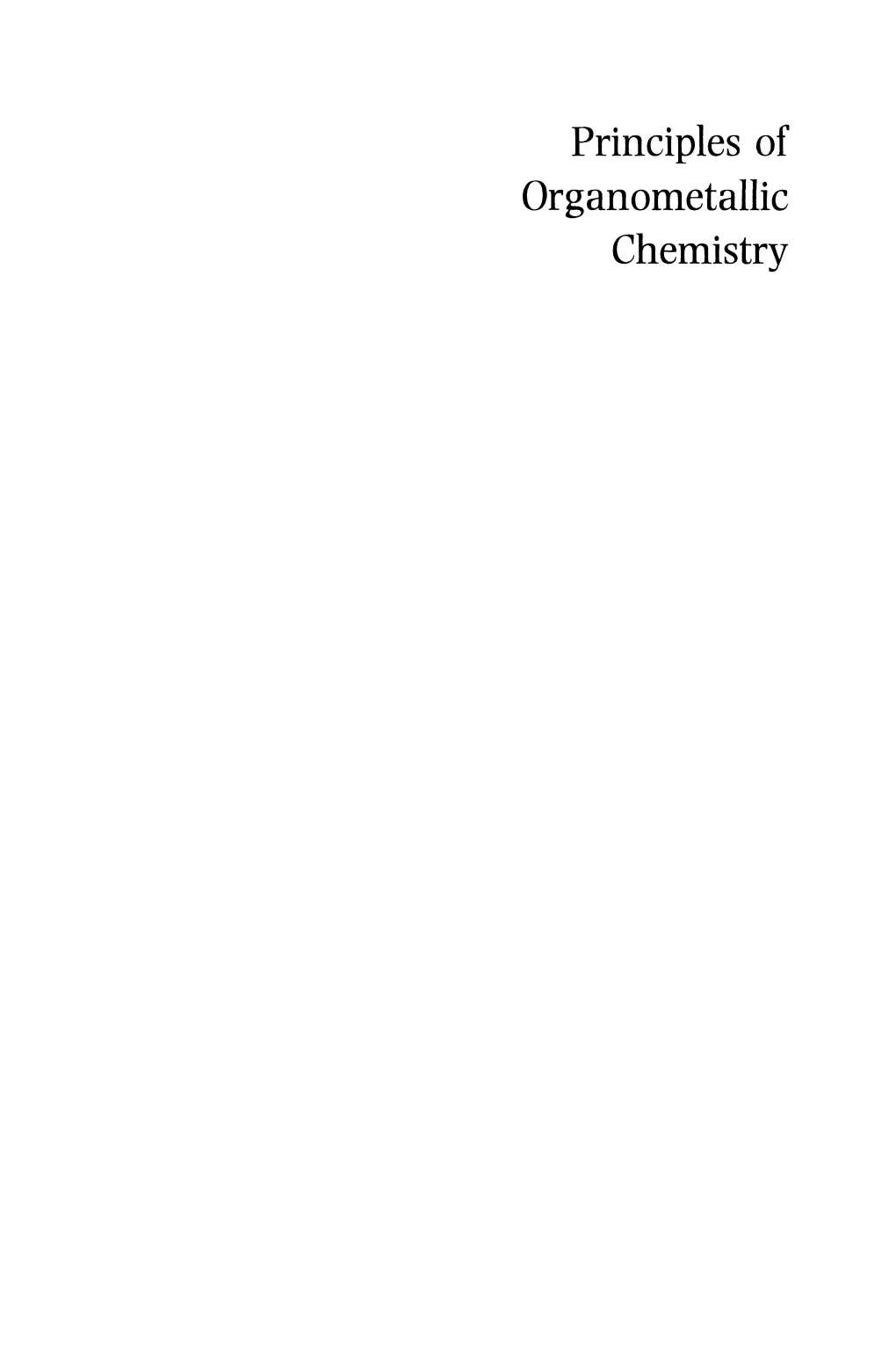 Principles of Organometallic Chemistry P