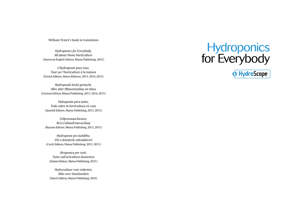 Hydroponics for Everybody