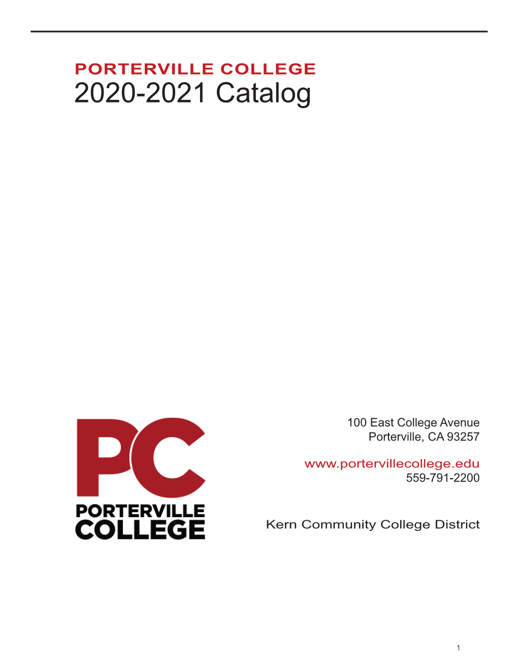 Porterville College Catalog